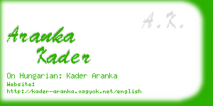 aranka kader business card